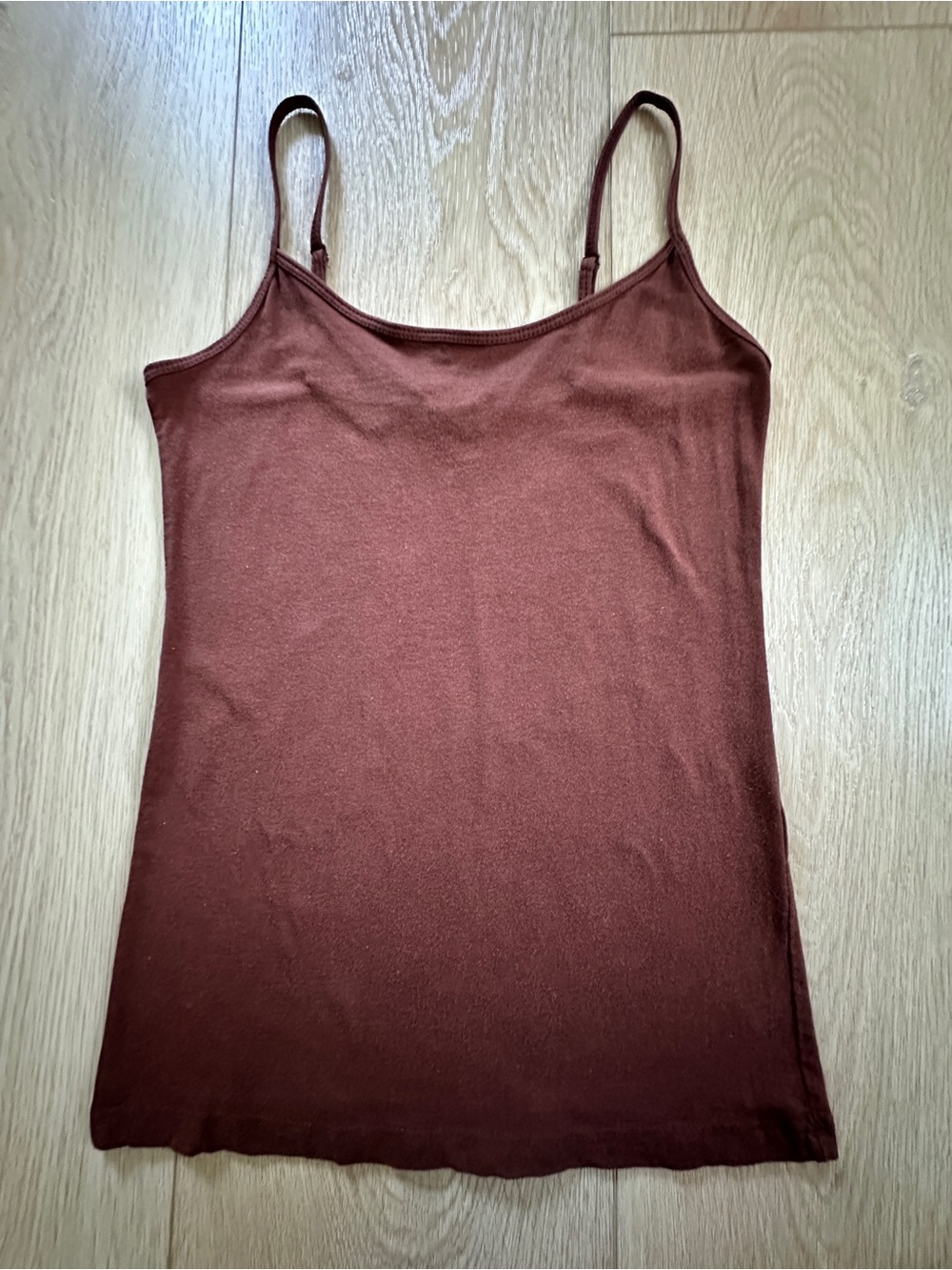 Vintage Forever 21 Soft Staple Chocolate Brown Adjustable Cami Medium